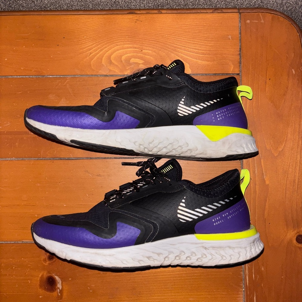 Nike Black and Purple Sneakers with React Foam